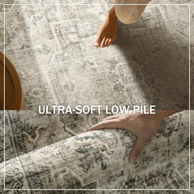 Machine Washable Kitchen Runner Rugs: 2'6"x8' Hallway Rug Non Slip Low Pile - Image 5