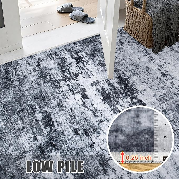 10x12 Area Rug Living Room Rug: Washable Modern Abstract Soft Thin Rug Indoor - Image 7