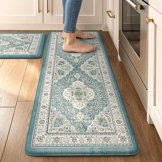 Collive Boho Anti Fatigue Kitchen Mats Sets 2 Piece Non Skid Kitchen Mats by Collive