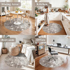 4ft Washable Kitchen Round Rug: Non-Slip Small Circle Rug - Image 3