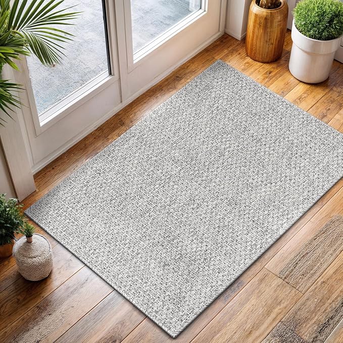 CAMILSON Easy Jute Rug 2x3, Indoor Outdoor Gray Color Farmhouse Area Rugs by CAMILSONIndoorOutdoorAreaRugs