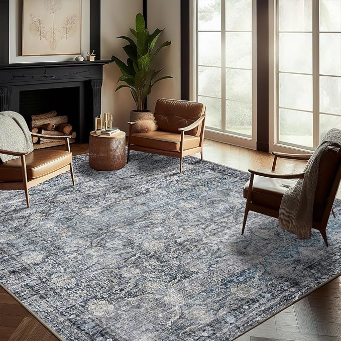 CHAMPLANT Washable Area Rug 8'x10' Boho Design Non-Shedding Non-Slip Easy Care by CHAMPLANT