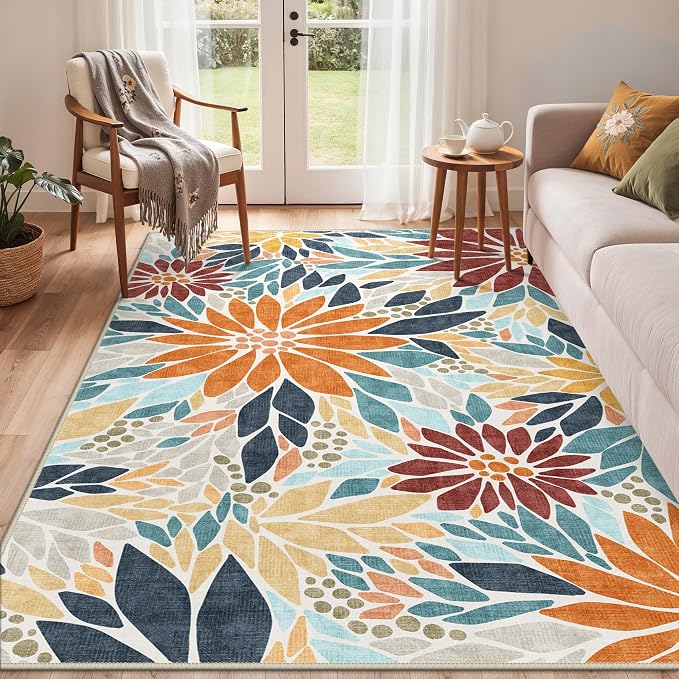 GENIMO Indoor Outdoor Area Rug 8'x10', Machine Washable Rugs - Image 8