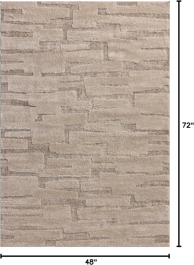 Loloi Amber Lewis Monty Collection MOT-04 Taupe/Beige 4'-0" x 6'-0", .50" Pile - Image 2