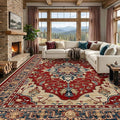 RELEANY Area Rugs Large 9'x12' Washable Non-Slip, Floral Vintage Distress by RELEANY