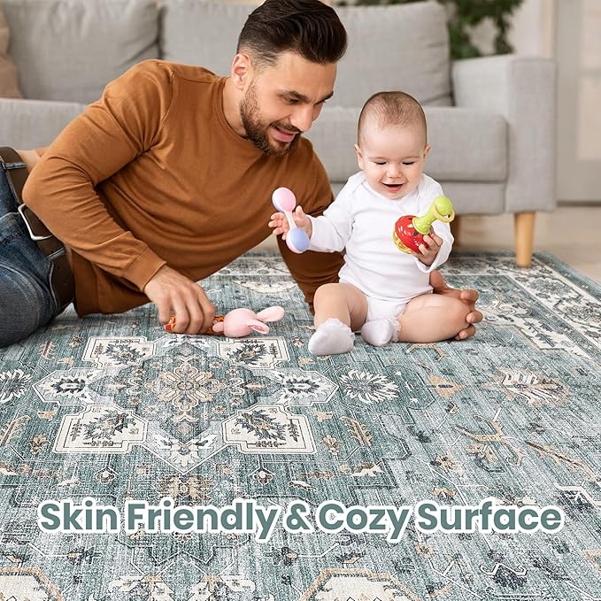 Vintage Living Room Area Rug 10x14 - Image 3