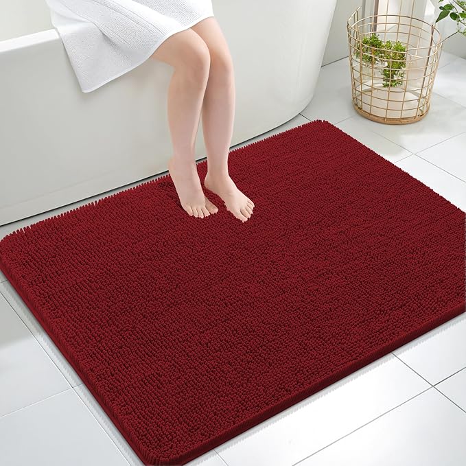 OLANLY Large Bathroom Rugs 47x32, Extra Soft Absorbent Chenille Bath Rugs by OLANLY