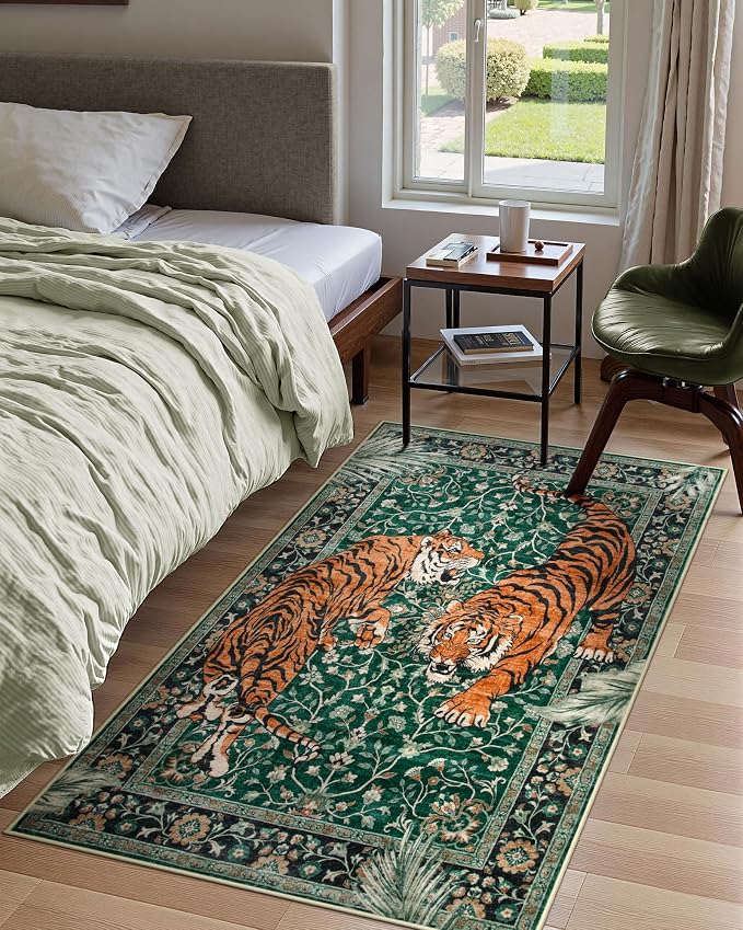 Moynesa Tiger 3x5 Washable Rug, Boho Area Rugs - Image 6
