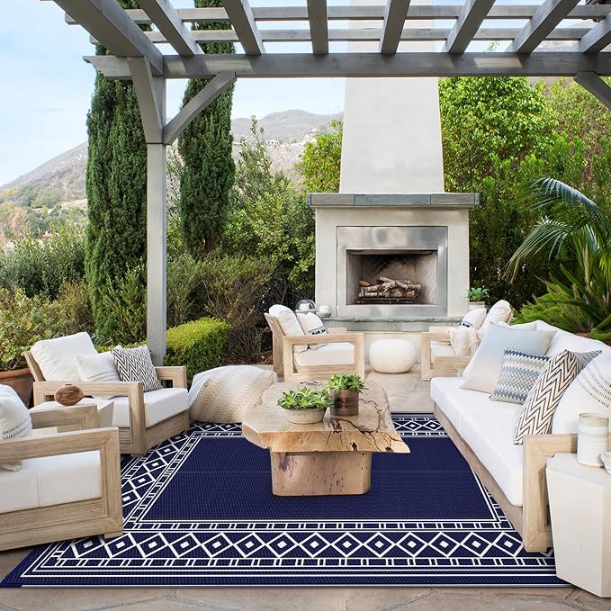 GENIMO Outdoor Rug Waterproof for Patio Decor, Outside Area Mat for Rv - Image 2