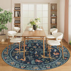 DUKINO 6ft Round Rug for Bedroom, Animal Print Washable Circle Rug - Image 6
