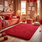 Ophanie Red Rugs for Bedroom Living Room, Fluffy Fuzzy Furry Carpet, Plush Soft - Image 6