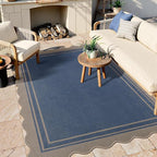 5x7 Scalloped Rug Easy Jute Washable Outdoor Patio Rug - Image 9