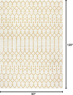 JONATHAN Y Moroccan Geometric Indoor Outdoor Area Rug 8X10 Cream/Yellow - Image 2