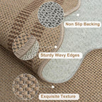 Scalloped Easy Jute 2.6x8 Kitchen Runner Rug, Washable Rugs - Image 4
