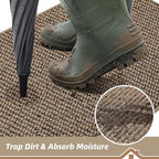 BEQHAUSE Dirt Trapper Door Mat 32" x 48" Half Circle Non-Slip Washable Doormats - Image 3