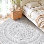 cotiled 8x8 Round Area Rugs Living Room Rug: Washable Boho Rugs - Image 2