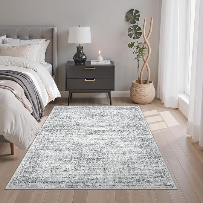 Soalmost Area Rugs 4x6 for Living Room, Vintage Washable Rugs for Dining Room - Image 3