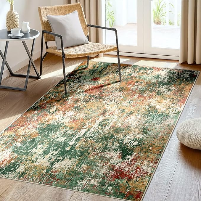 RELEANY Washable Area Rugs 3'x5' Non-Slip Modern Abstract Soft by RELEANY