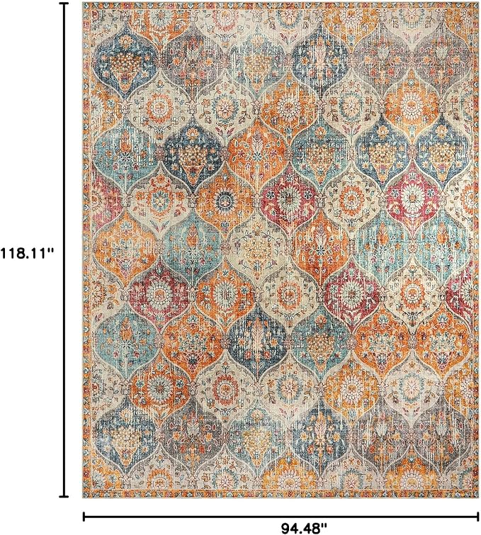 Lahome Moroccan Washable Area Rugs 8x10, 8x10 Rugs - Image 2