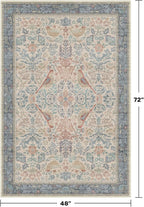 Boho Floral Bird Pattern 4x6 Large Mudroom Rug - Image 2