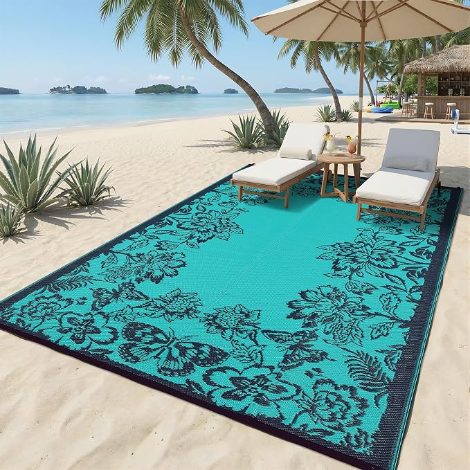Garvee Outdoor Rugs 8’x10’ Waterproof Reversible Mats, Large Area Plastic Straw - Image 7