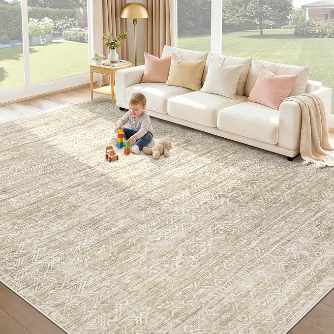 Washable Rug 8x10 Area Rugs: Modern Geometric Rugs by XLUEZ