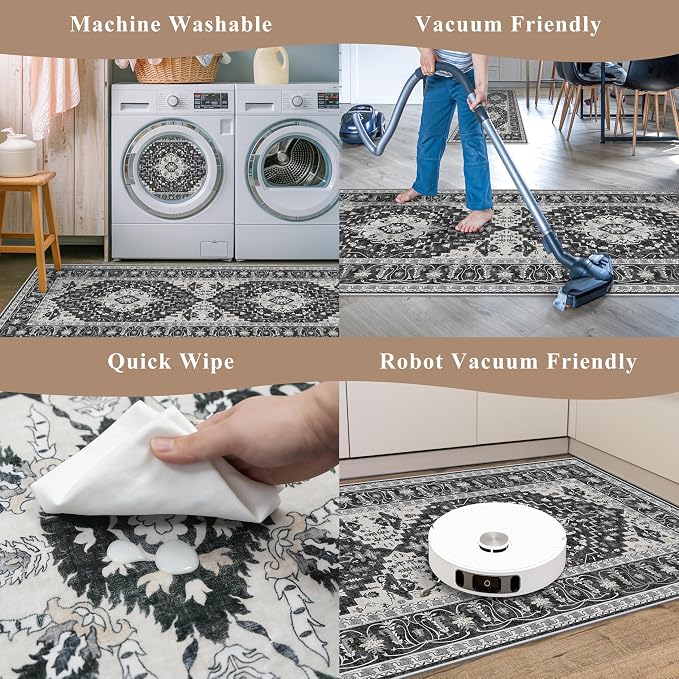 3-Piece Non-Slip Machine Washable Kitchen Rug Set - Image 7
