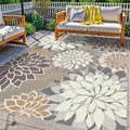4x6 Washable Rug for Living Room Tropical Botanical Modern Floral Chenille Area by ArenaRug