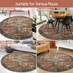 Moynesa Ultra-Thin Washable Round Rug - 6ft Large Dining Room Round Area Rug - Image 8