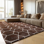 ONASAR 6x9 Area Rugs for Living Room Bedroom, Large Fluffy Brown and White - Image 8