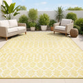 JONATHAN Y Moroccan Geometric Indoor Outdoor Area Rug 9X12 Yellow/Cream by JONATHANY