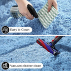 Blue Rugs for Bedroom, 2x3 Fluffy Area Rugs for Living Room, Small Fuzzy Shag - Image 4