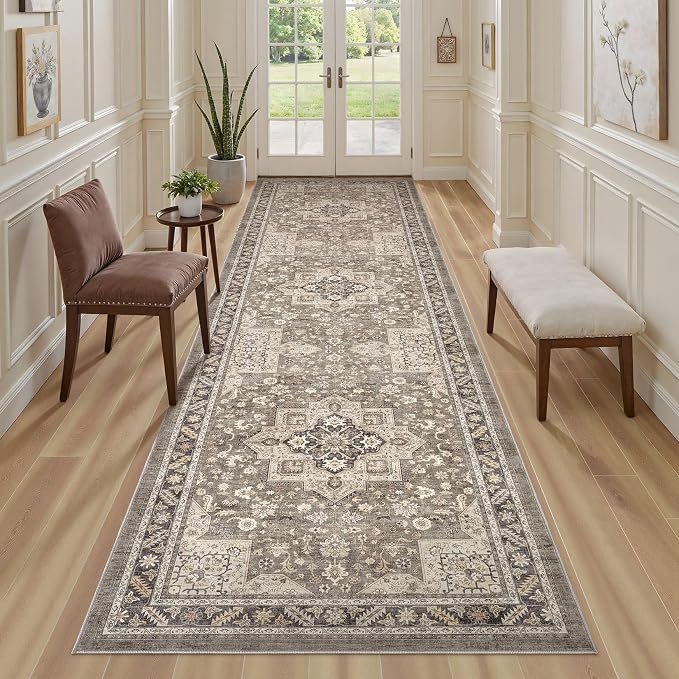 Vintage Hallway Runner Rug 3x8: Large Soft Washable Entryway - Image 5