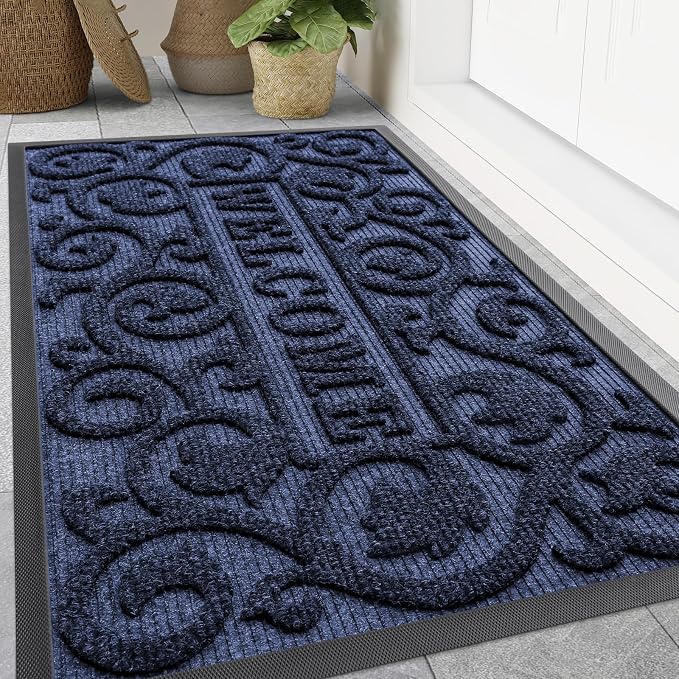 Smiry Welcome Door Mat Outside Entrance, Heavy Duty Trap Dirt and Moisture Easy by Smiry