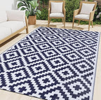 Smiry Waterproof Outdoor Rug 9x12 ft, Reversible Plastic Straw Patio Camping by Smiry
