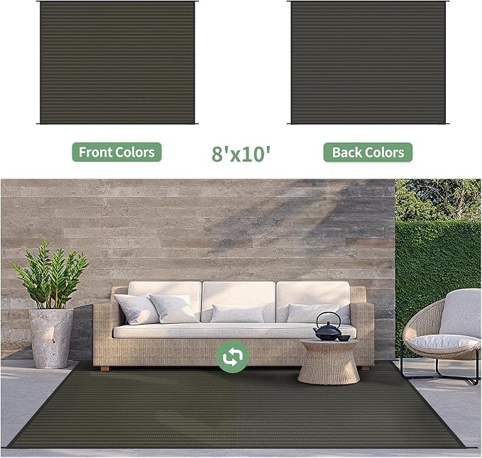 GENIMO Outdoor Rug for Patio Clearance, Lightweight Waterproof RV Camping Mat - Image 5