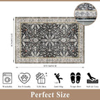 2x3 Rug Non-Slip Washable for Kitchen – Boho Small Throw Rug for Sink & Entryway - Image 2