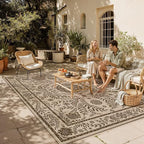 HUGEAR 5x7 Vintage Jute Outdoor Indoor Rug Washable Linen Textured Weave High - Image 2