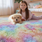 Washable 4x6 Rainbow Fluffy Shaggy Area Rugs, Kawaii Princess Soft Plush Carpet - Image 2