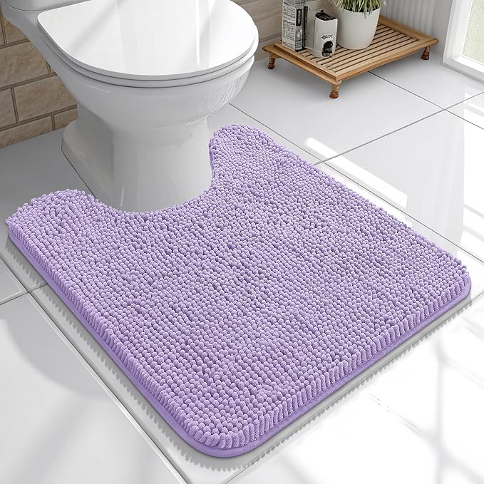 OLANLY Toilet Rugs U-Shaped 20x20, Extra Soft Absorbent Chenille Contour by OLANLY
