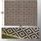 SAND MINE Reversible Mats with Led Strip Lights, Plastic Straw Rug, Modern Area - Image 2