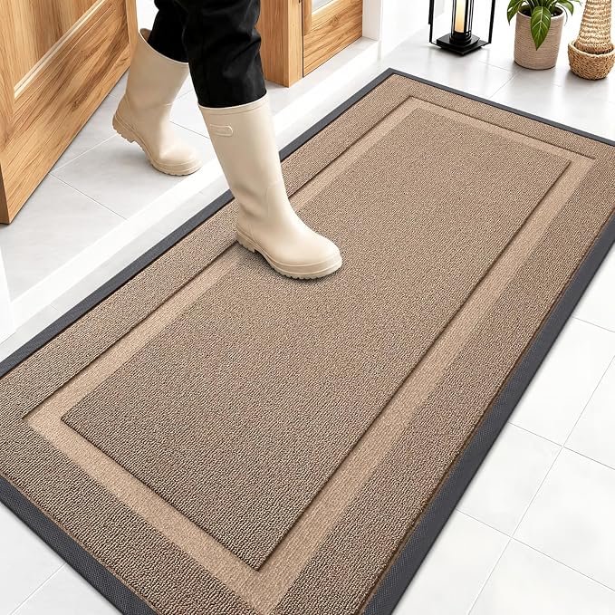 OLANLY Front Door Mat Indoor Outdoor Entrance, Waterproof All-Season, by OLANLY