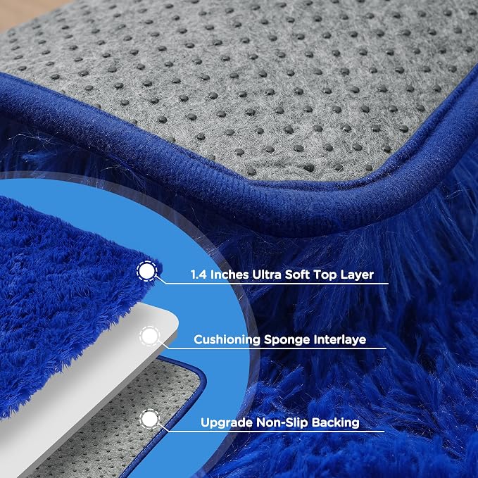 9x12 Blue Area Rugs for Living Room, Large Fluffy Shag Rug for Bedroom Boys - Image 7