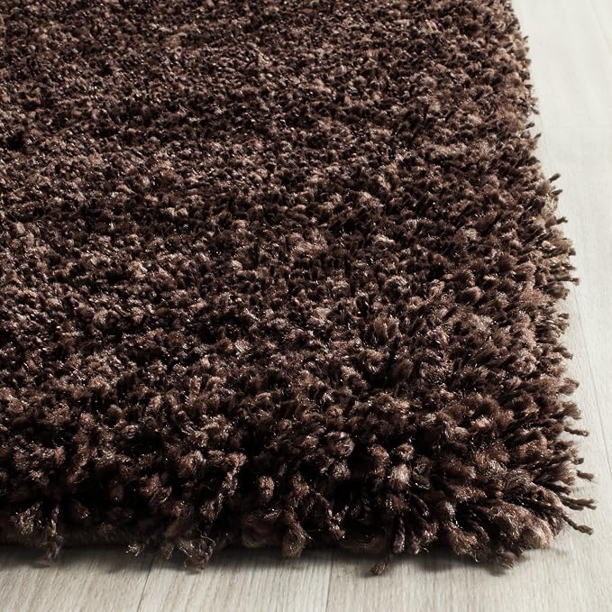 SAFAVIEH California Premium Shag Collection 6'7" x 6'7" Square Brown SG151 - Image 8