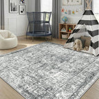 CAPALOCA Machine Washable Rugs Nursery Rug Sq6ft Cute Girl Non Slip Low Pile - Image 9