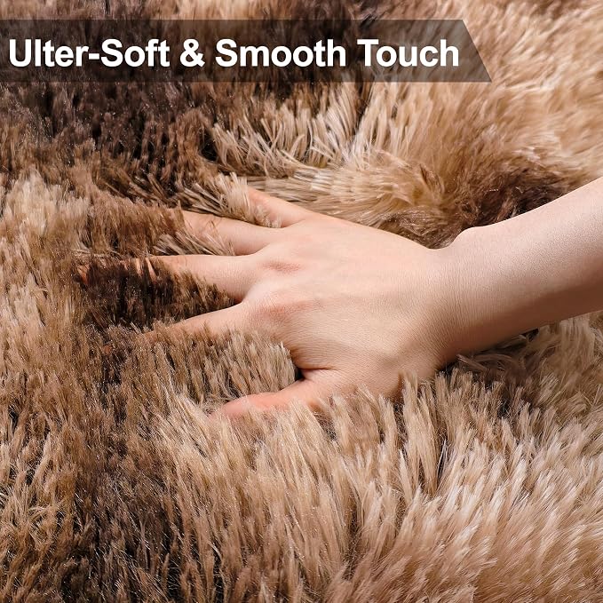 2x5 Feet Soft Fluffy Brown Runner Rug - Image 5