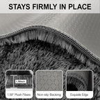 2x5 Feet Tie-Dye Black Grey Runner Rug - Image 6