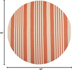 SAFAVIEH Courtyard Collection 4' Round Terracotta/Beige CY6062 Stripe Indoor/ - Image 2