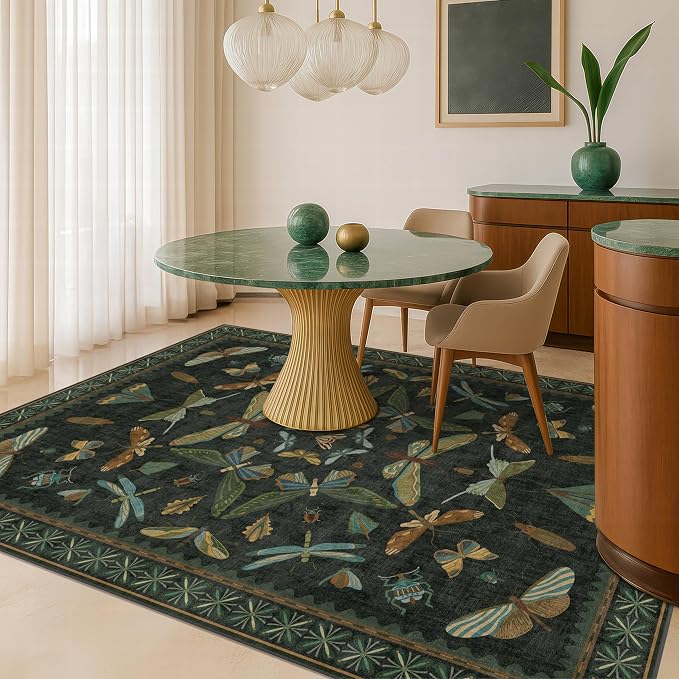Dark Green Area Rugs 5x7 for Living Room - Image 9