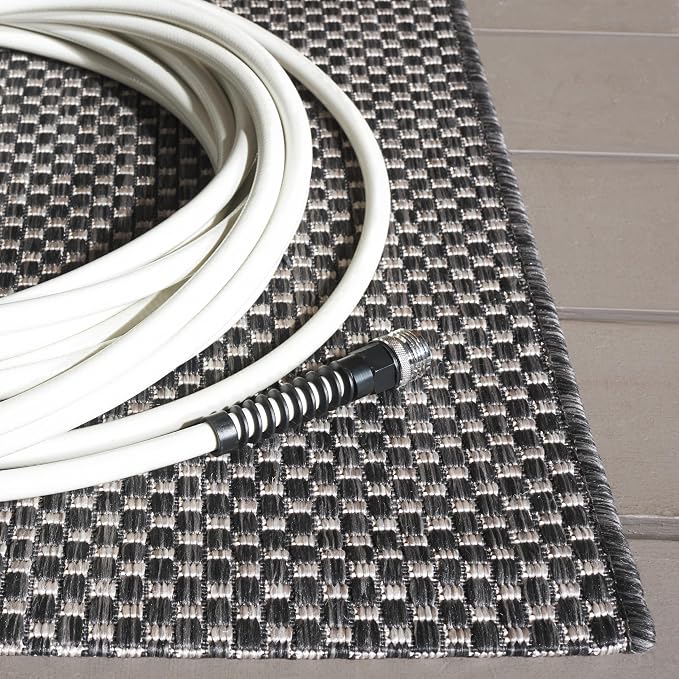 SAFAVIEH Courtyard Collection 5'3" x 7'7" Black/Beige CY8521 Indoor/ Outside - Image 3